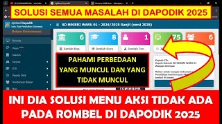 SOLUSI MENU AKSI TIDAK ADA PADA ROMBEL DI DAPODIK 2025 [upl. by Harwilll135]