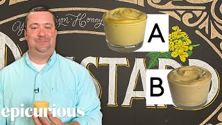 Mustard Expert Guesses Cheap vs Expensive Mustard  Price Points  Epicurious [upl. by Arraeic]