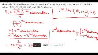 12 Quartile Decile and Percentile for ungrouped Data [upl. by Eimmak]