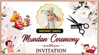 baby mundan ceremony invitation video  Best Thread Ceremony Invitation  mundan invitation video [upl. by Annahsed429]