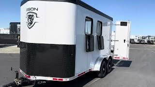 2024 Bison 2 Horse slant load bumper pull horse trailer [upl. by Boonie]