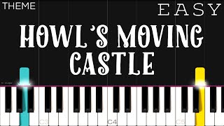 Howl’s Moving Castle Theme  EASY Piano Tutorial [upl. by Adnerad]