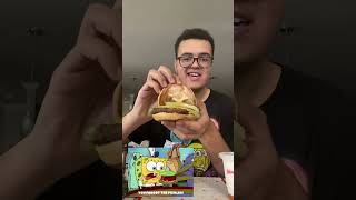 Wendy’s Krabby patty meal review 🍔🧽 [upl. by Letnohc439]