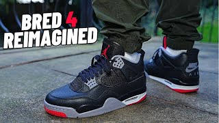 SO GOOD Air Jordan 4 Bred Reimagined On Feet Review [upl. by Gish]