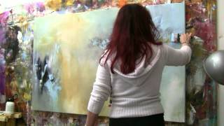 Abstract acrylic painting Demo  Abstrakte Malerei quotWindgeflüsterquot by ZacherFinet [upl. by Hameean]