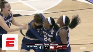 Ogunbowale hits crazy three to win national championship for Notre Dame  ESPN [upl. by Odarbil463]