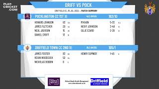 Yorkshire Premier League North  Division 1 East  Driffield Town CC 2nd XI v Pocklington CC 1st XI [upl. by Eidua]