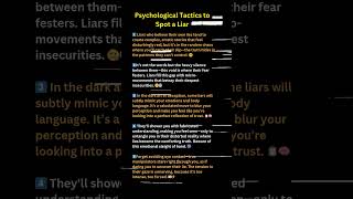 41 Psychological Tatics to spot a liar psychology motivation shorts fyp quotes [upl. by Bouchard]