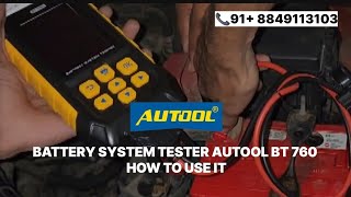 DIGITAL BATTERY TESTER AUTOOL BT 760  91 8849113103  autool automobile batterytester [upl. by Jacquet630]