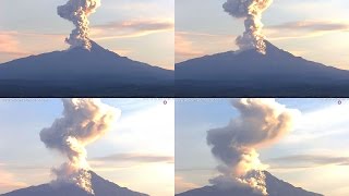 Volcán de Colima 5 de octubre 2015 Espectacular explosión a las 746 am [upl. by Valleau]