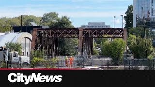 Historic city bridge days from demolition [upl. by Ardnuat]