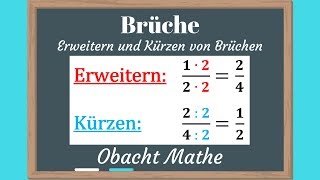 ERWEITERN und KÜRZEN von Brüchen  Übungen mit Lösungen  BRUCHRECHNUNG  ObachtMathe [upl. by Elatan]