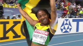 FraserPryce claims 200m Felix goes down  Universal Sports [upl. by Noby263]