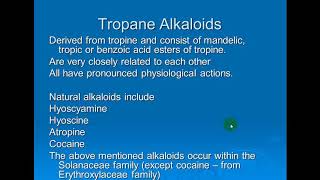 Alkaloids Tropane alkaloids [upl. by Deloris619]