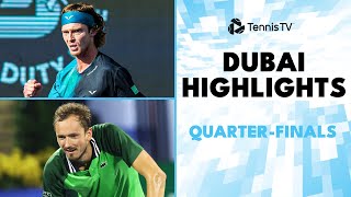 Medvedev vs Davidovich Fokina Rublev Hurkacz amp Humbert Play  Dubai 2024 QuarterFinal Highlights [upl. by Rekoob]