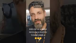 Info de la Adrian Niculescu pentru Tudor Chirilă 👏👏👏 FRAȚILOR VOTĂM MASIV CĂLIN GEORGESCU 🇷🇴🙏❤️🙏🇷🇴 [upl. by Bil703]