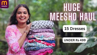 Huge Meesho Haul  15 Meesho MidiMaxi Dresses Under Rs 499 [upl. by Earb]