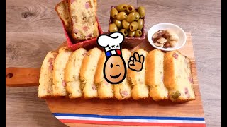 recette CAKE OLIVE JAMBON fait maison [upl. by Nichani]