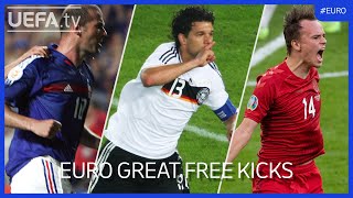 EURO Great Free Kicks  Zidane Ballack Damsgaard [upl. by Mcilroy]