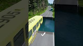 Bus vs water pit 31  carsvswaterpit beamngdrive doubleflatbedtrailertruckvsspeedbumps [upl. by Strade]