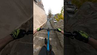 Urban freeride  slippery stairs😬mtb urbanfreeride urbandownhill downhill enduromtb bike [upl. by Niwle]