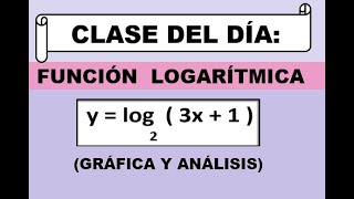 🚩FUNCIÓN LOGARÍTMICA 👉 GRÁFICA y ANÁLISIS COMPLETO [upl. by Stockton]