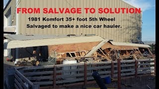 Free 12k car hauler from a salvaged 5th Wheel RV frame how to do it [upl. by Nahsrad]