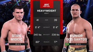 Heavyweight GOAT Tournament ROUND 1 Junior Dos Santos vs Stipe Miocic UFC 211 Rematch UFC 5 INSANE [upl. by Yatnoj]