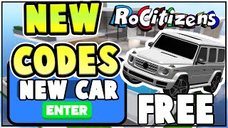 NEW ROCITIZENS CODES FREE CAR amp MORE All New Rocitizen Codes Roblox 2020 [upl. by Noivax]