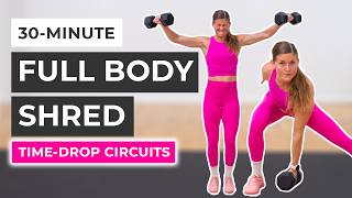 30Minute Full Body Dumbbell Workout Time Drop [upl. by Aicilif]