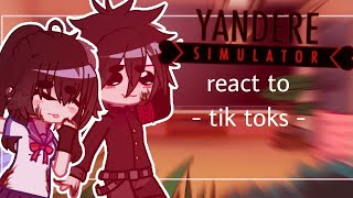 Yandere Simulator react to tik toks  english sub [upl. by Ellerad]