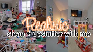 REALISTIC Playroom Declutter  Realistic Cleaning Motivation [upl. by Raynah]