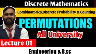 COMBINATORICS AND DISCRETE PROBABILITYCOUNTING Permutations LECTURE 01  DISCRETE MATHEMATICS [upl. by Ettezel44]