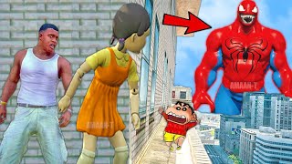 Franklin and Shinchan amp Pinchan play HIDE AND KILL with Squid Game Doll In GTA 5 [upl. by Ravert18]