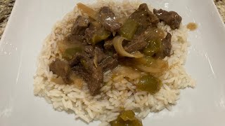 Crockpot Pepper Steak and Onion with Rice and Gravy [upl. by Wons272]