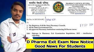 D Pharma exit exam new notice  latest news [upl. by Notlih]