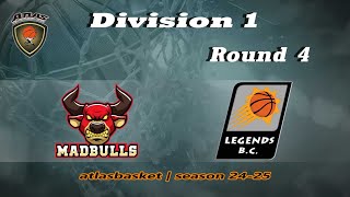 Atlasbasket  Div 1Round 4  MAD BULLS vs LEGENDS [upl. by Geof956]