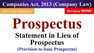 Prospectus company law Statements in view of Prospectus provision to issue prospectus companies [upl. by Norted]