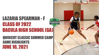 ESPN HoopGurlz Basketball Prospects  2022 Lazaria Spearman [upl. by Enellij]