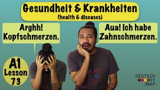 A1 German lesson 73  Gesundheit amp Krankheiten  Health amp diseases  Basic German phrases [upl. by My]