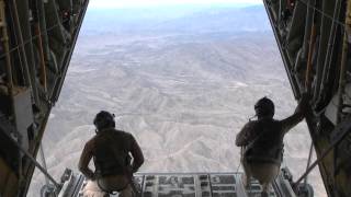 C130J Performs Airdrop Over Afghanistan  Airlift Squadron Drops Cargo [upl. by Ohl323]