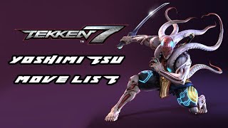 Tekken 7  Yoshimitsu Move List [upl. by Lohcin974]