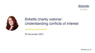 Charity webinar Understanding conflicts of interests [upl. by Geddes]