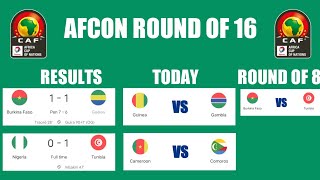 RESULTS ROUND OF 16 AFCON 2022 • BURKINA FASO VS GABON  NIGERIA VS TUNISIA  AFRICA CUP OF NATIONS [upl. by Donica]