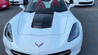 14 Corvette 2LT Convertible Arctic White Adrenaline Red interior with Black top 7 speed manual [upl. by Ahsillek]