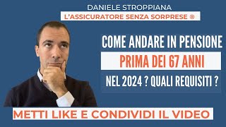 COME ANDARE IN PENSIONE PRIMA DEI 67 ANNI NEL 2024 [upl. by Irret]