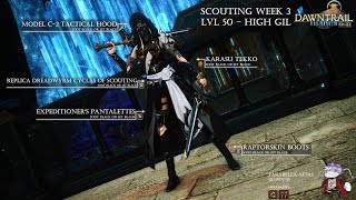 Level Progress Glams  Scouting Week 3 High Gil Version 50 FFXIV [upl. by Yeneffit]