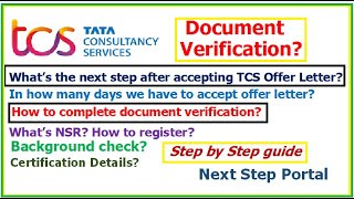 How to complete TCS background verification Whats NSR How to get 12 digit NSR number [upl. by Erde]