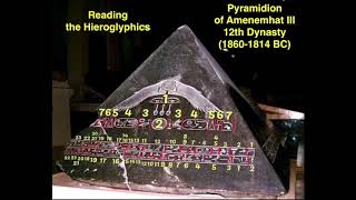 Hieroglyphs  Pyramidion  Amenemhat III  WORD for WORD [upl. by Tronna]