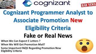 Cognizant PA to A Promotion New Eligibility Criteria  Cognizant Promotions Eligibility Criteria [upl. by Weitzman]